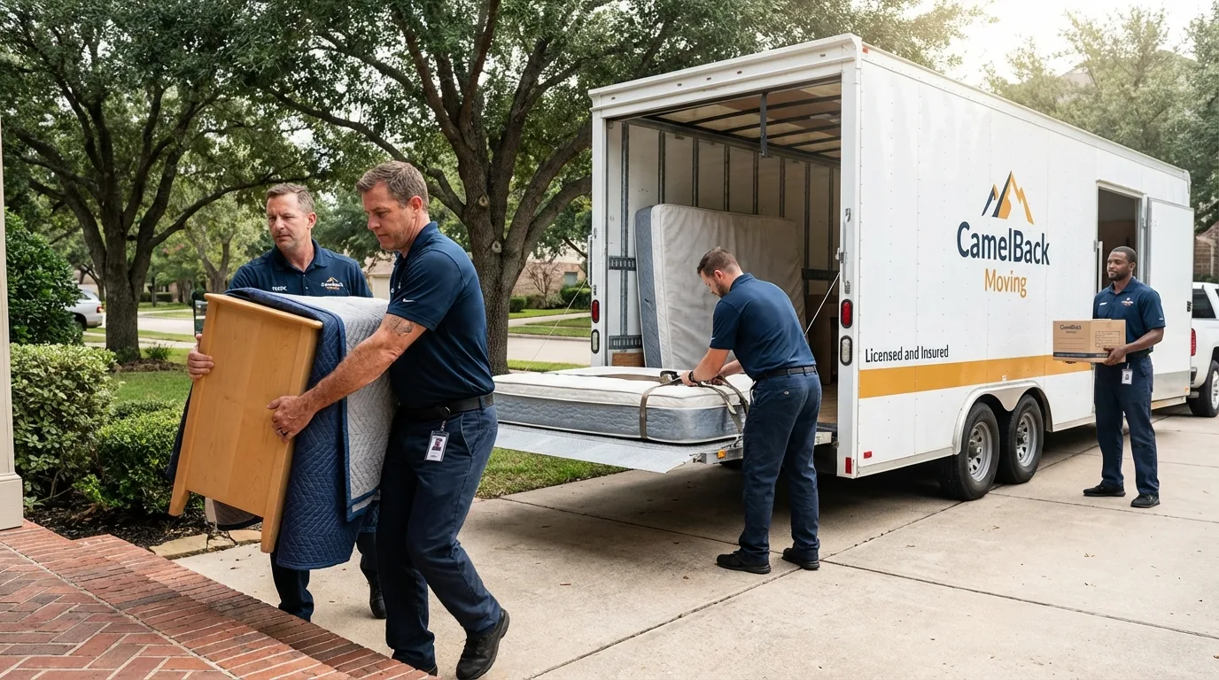 Crew loading residential truck for cross-state move from Knoxville, GA