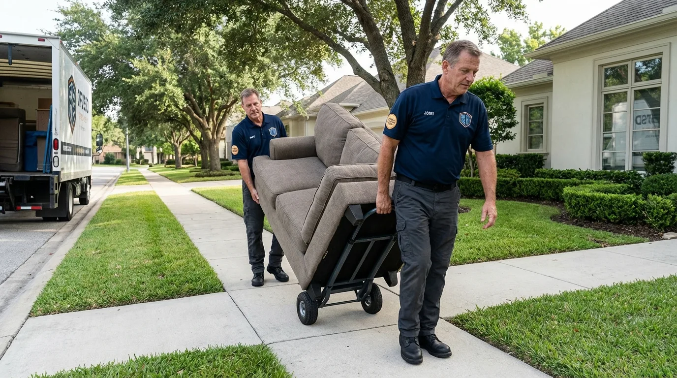 Local residential moving crew loading furniture in Knoxville, GA